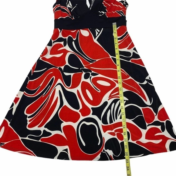 SPEECHLESS Red Black Printed A-Line Dress medium - Picture 10 of 12